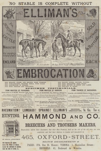 Page of Advertisements by John Bagnold Burgess